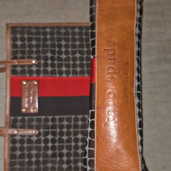 Kate Spade Brown Tote with Red Stripe - Picture 12 of 12